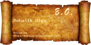 Behalik Olga névjegykártya
